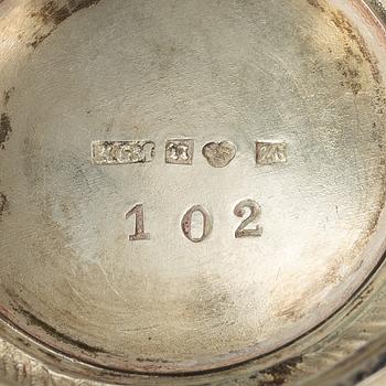 Ten Swedish silver beakers, mark of KG Markströms, Uppsala 1901-1908.