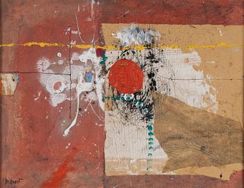 JAMES COIGNARD, mixed media on greaseproof paper glued down on masonite, signed J. Coignard.