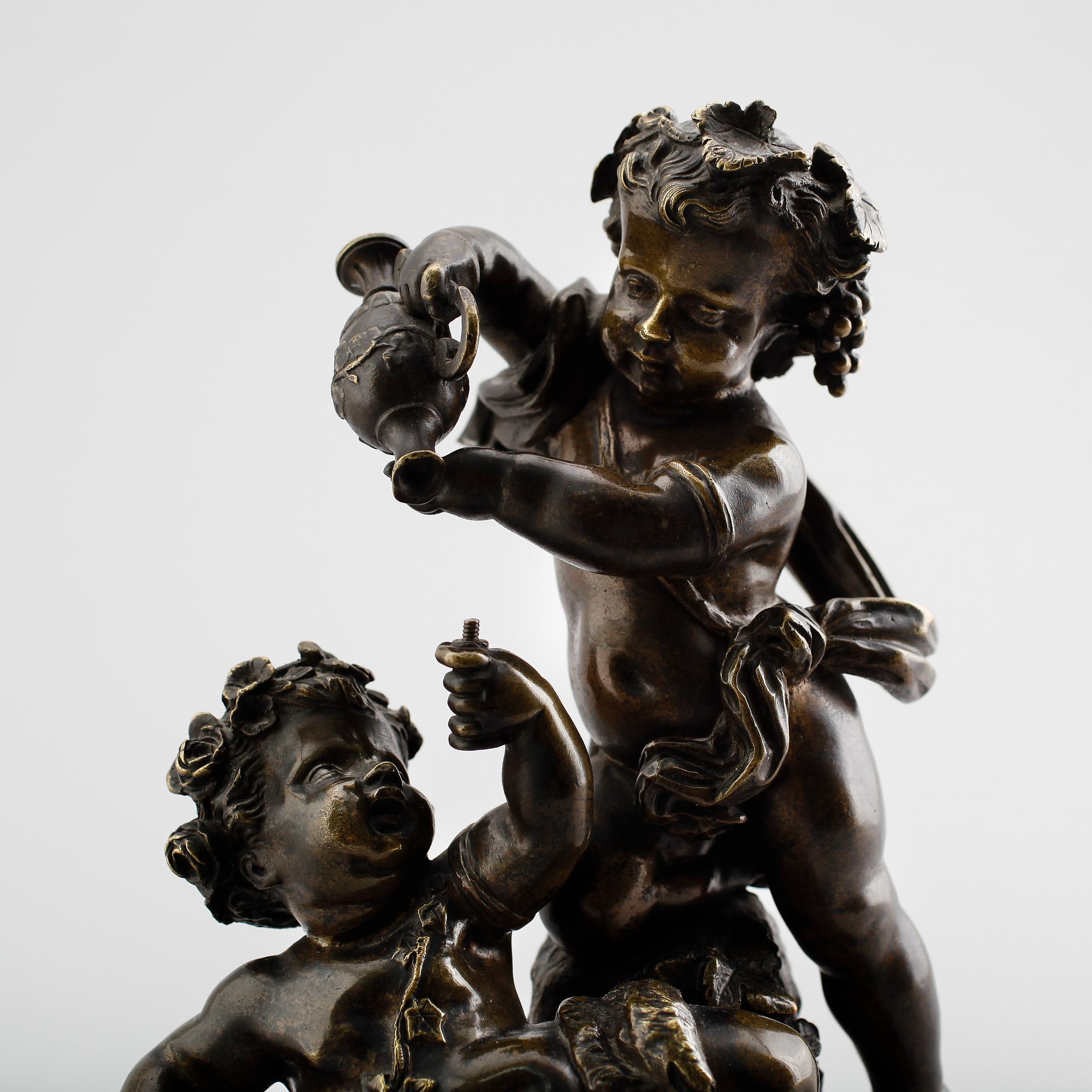 SKULPTUR, brons, otydligt signerad, sannolikt 1800-tal.