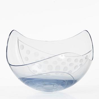 Helén Krantz, skål, glas, unik, Orrefors 2001.