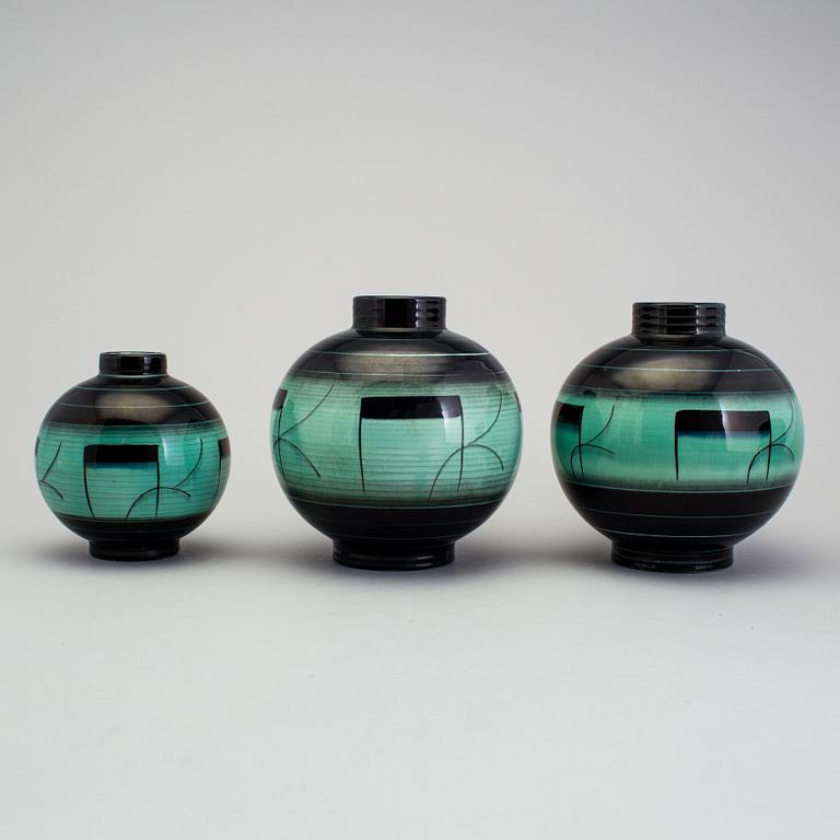 2 vases of the "V series", Ilse Claesson, Rörstrand 1930´s.