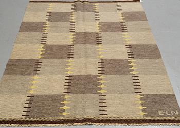 Eva-Lisa Nordin, matto, flat weave, ca 227,5 x 139,5-141,5 cm, signed E-L N.