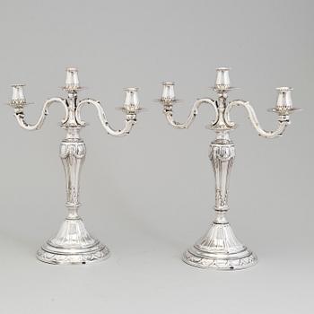 a pair of silver candelabras by Carl Söderqvist Gothenburg 1928.