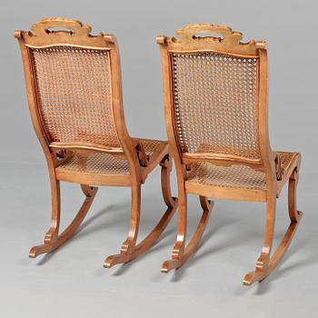 GUNGSTOLAR, ett par, biedermeier/nyrokoko, 1800-talets andra hälft.