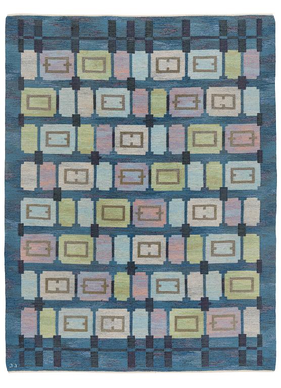 Judith Johansson, a carpet, "Spise hall", flat weave, ca 293,5 x 225 cm, signed JJ.