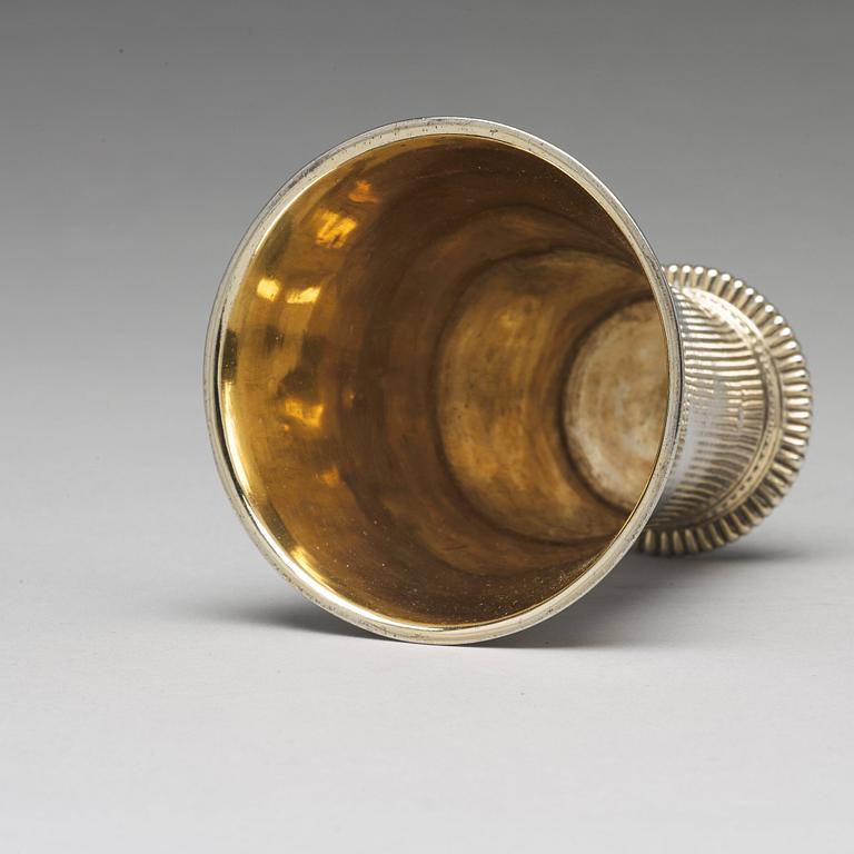 A Swedish 18th century parcel-gilt silver beaker, mark of Lucas van der Hagen, Stockholm 1726.