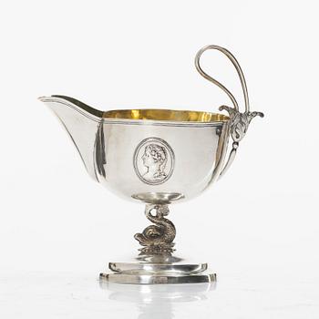 Empire, A Swedish silver sauce jug, first half of the 19th Century.