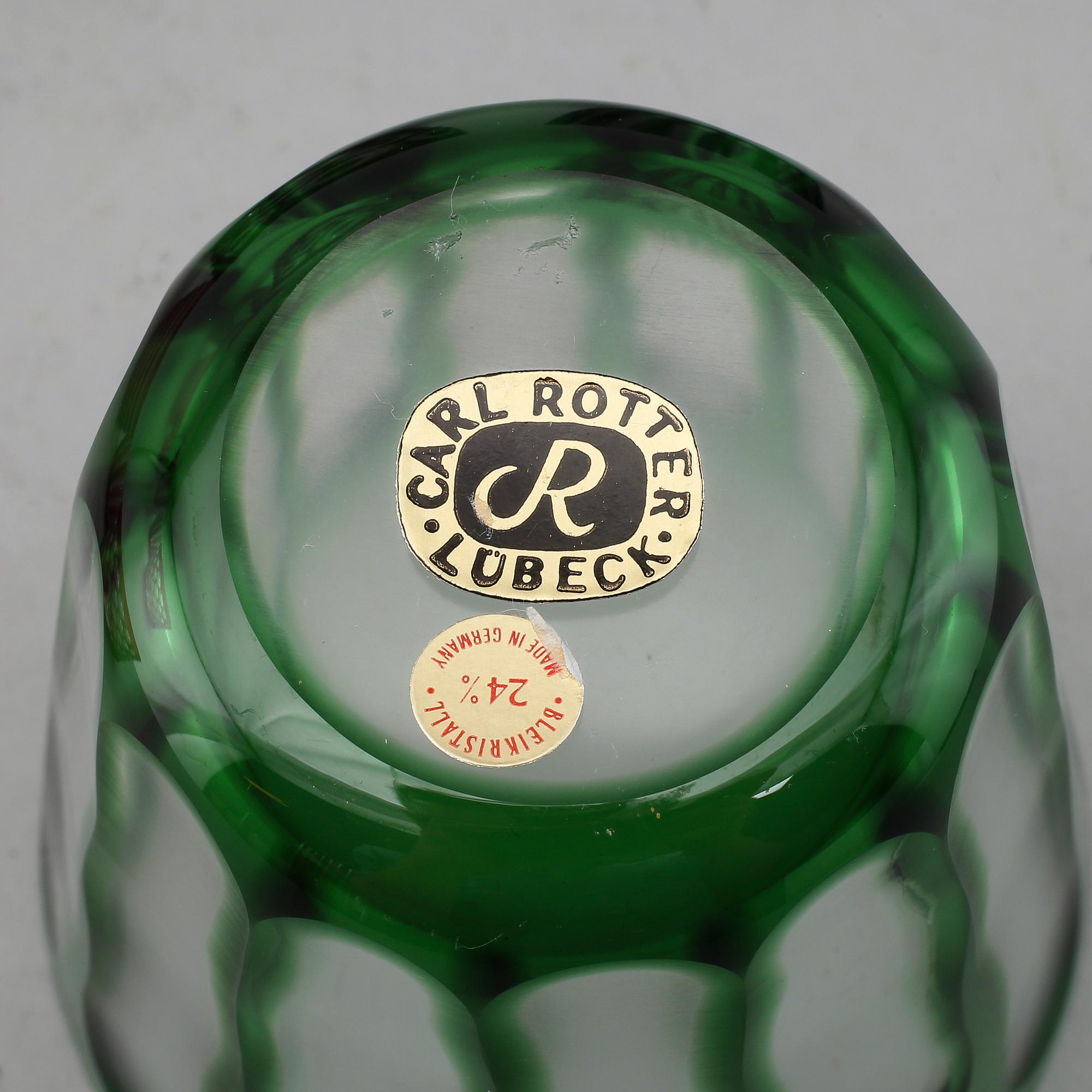 GLAS, 6 st, Carl Rotter, Tyskland, 1900-talets andra hälft.
