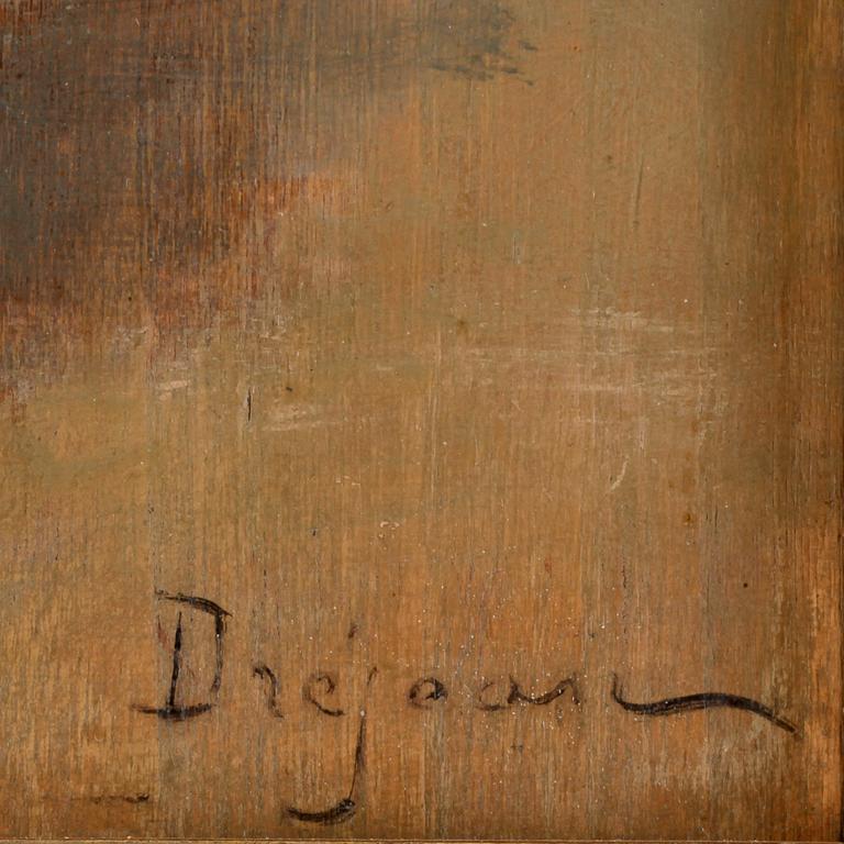 OKÄND KONSTNÄR, olja på pannå, bärs sign "Drejean", 1900-talets andra hälft.