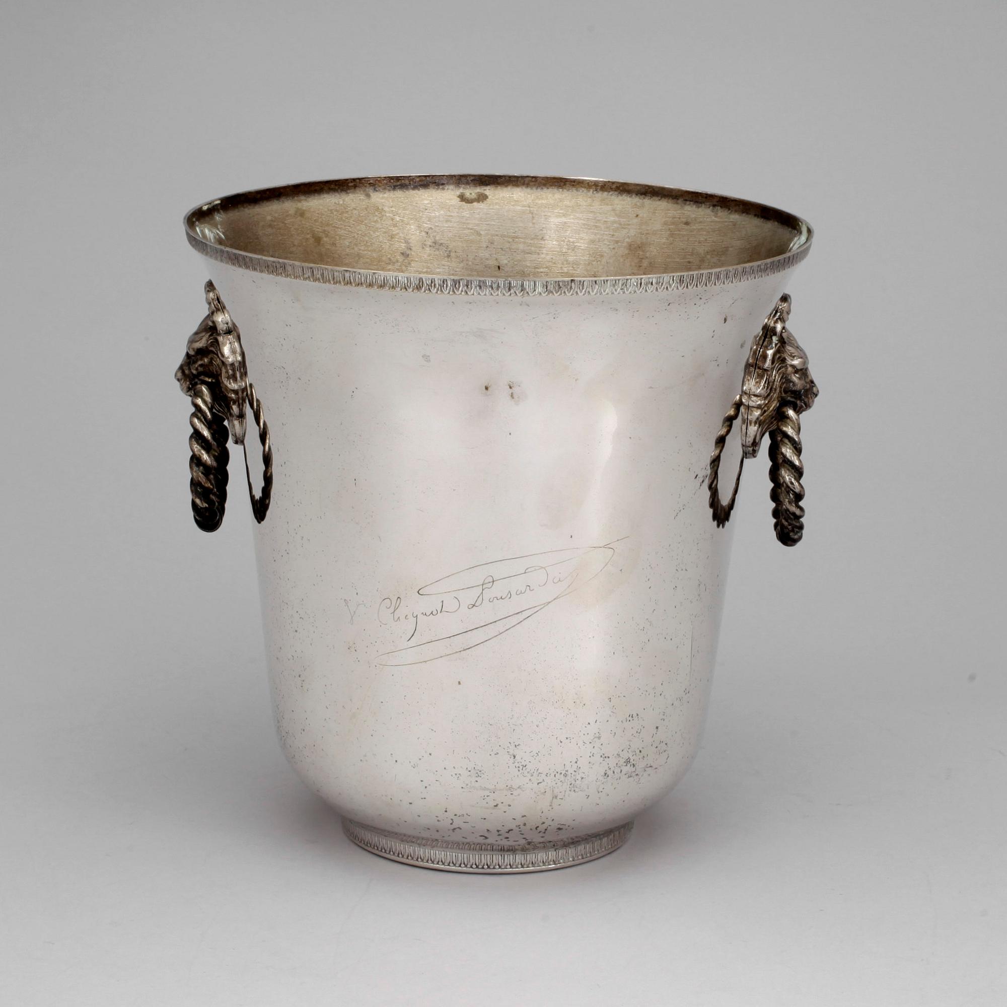CHAMPAGNEKYLARE, nysilver, 1900-talets andra hälft.
