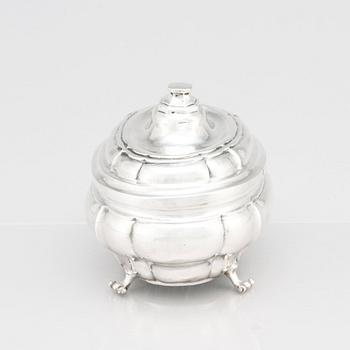 Sockerskrin, silver, troligen Andreas Schneider (1759-1761), Augsburg. Rokoko.