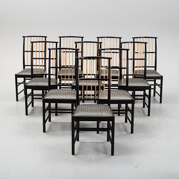 Josef Frank, a set of 10 model 2025 chairs, Firma Svenskt Tenn.