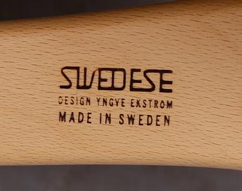 FÅTÖLJ med PALL, "Lamino", Yngve Ekström, Swedese, 1900-talets andra hälft.