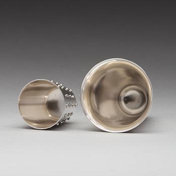 Sigvard Bernadotte, vas och bägare, Georg Jensen, Köpenhamn 1945-77, sterling.