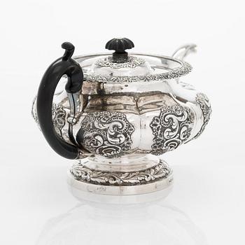 A Latvian silver teapot, maker's mark of Johann Jacob Schmidt, Riga 1845.