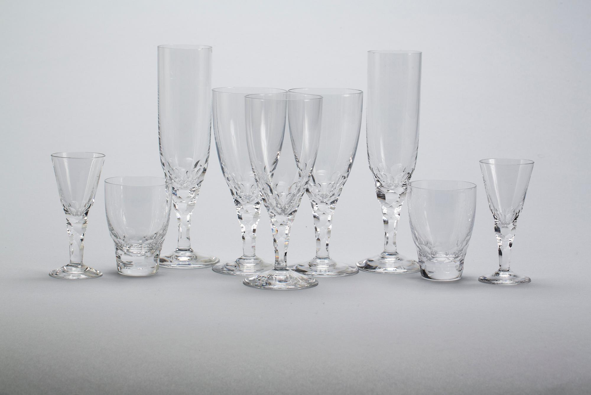 GLASSERVIS, glas, 20 delar, "Carina", Ingeborg Lundin, Orrefors.