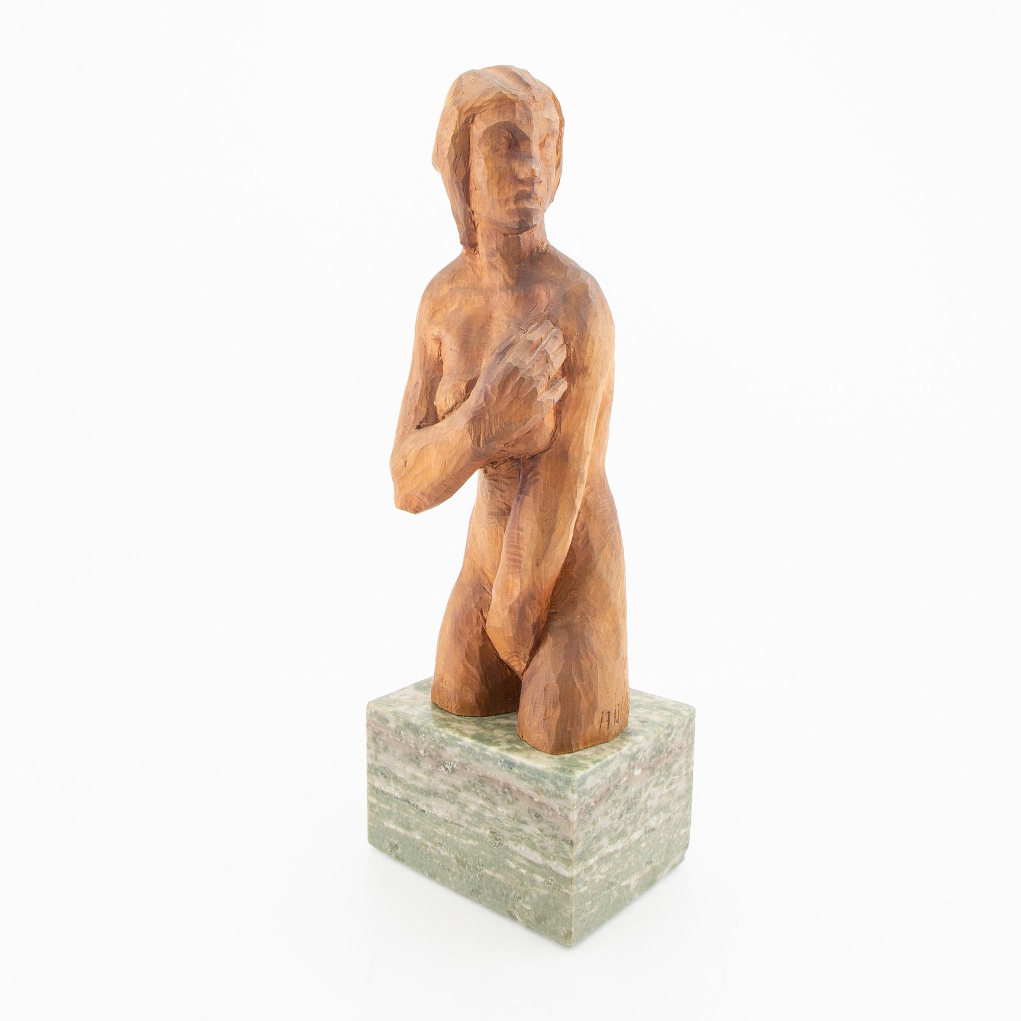 Axel Olsson, signed wooden sculpture.