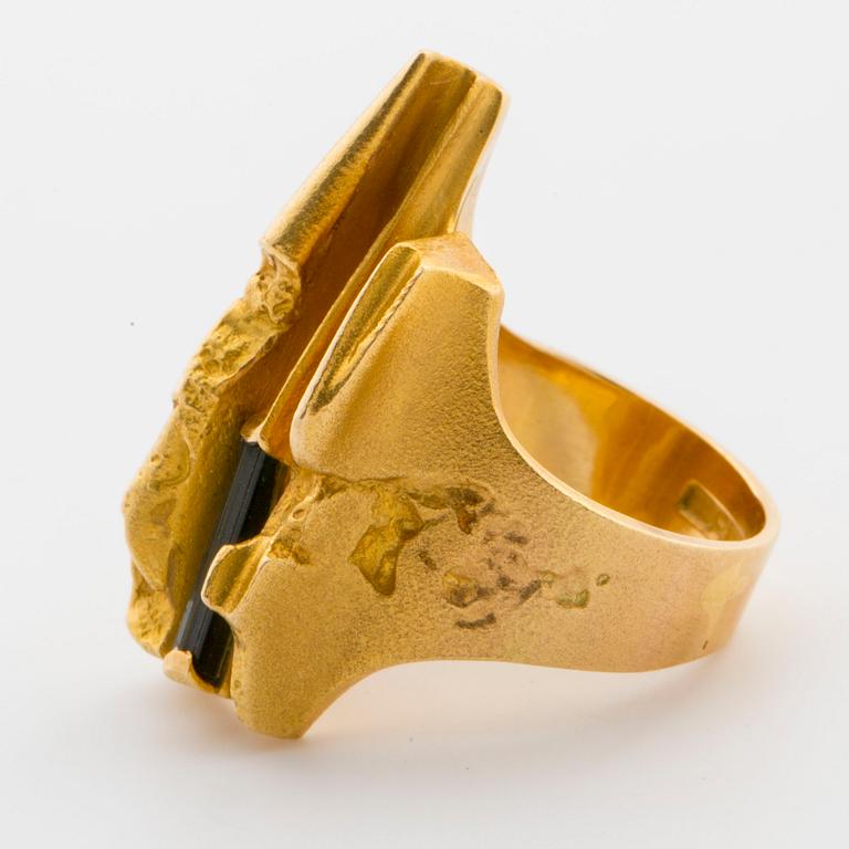 RING, Björn Weckström, Lapponia, 18K gold, turmalin.