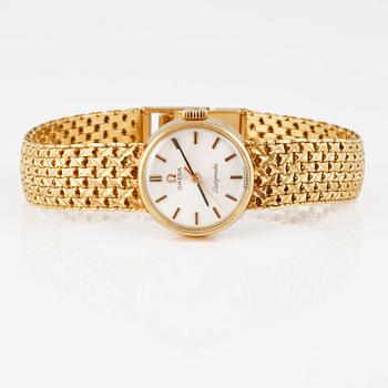 ARMBANDSUR, dam, guld, "Ladymatic" Omega. Total vikt 39 g.