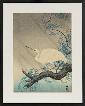 Ohara Koson, a woodblock print in colours, circa 1930.