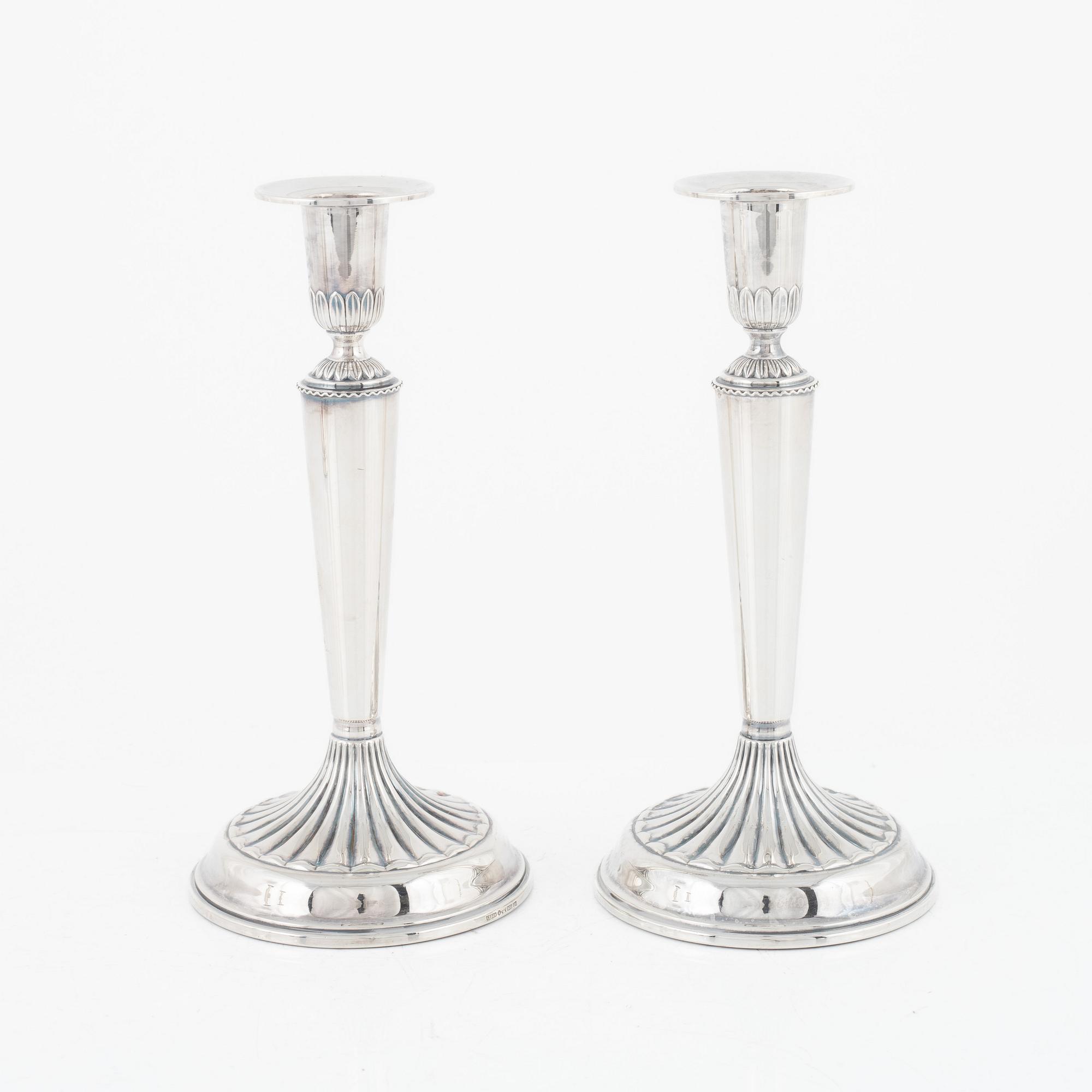 A pair of silver canldesticks, Ceson, Gothenburg 1983.