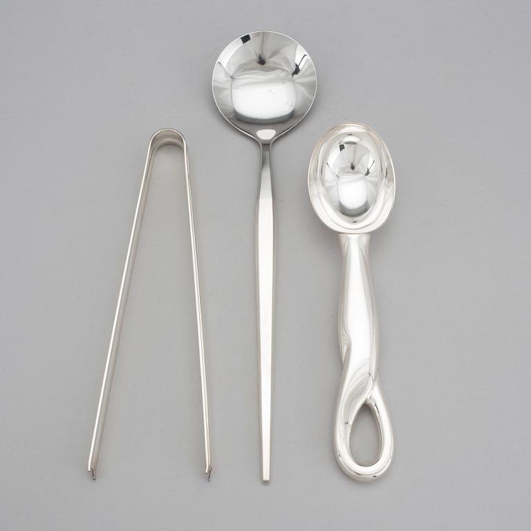 PARTI SILVER, 3 delar, bland annat, Tiffany. 1900-talets andra hälft. Vikt ca 220 g.