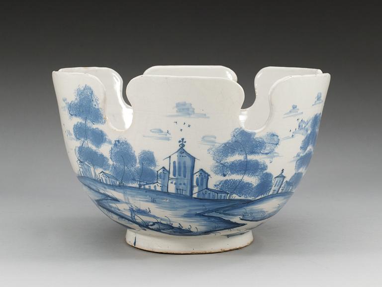 A Dutch faience monteith, 18th Century.