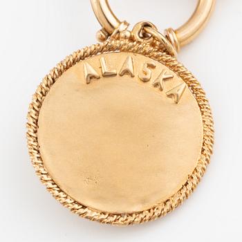 Hamilton, pocket watch, 14K gold with chain in 18K gold, 51 mm.