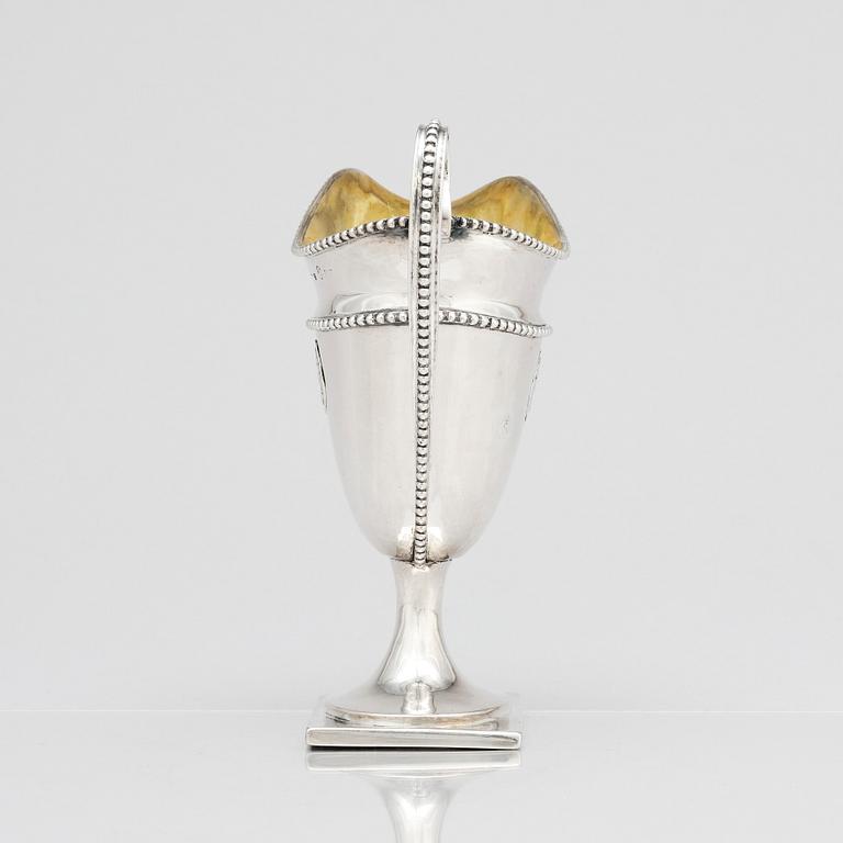 A Swedish 18th century parcel-gilt silver cream-jug, mark of Stephan Westerstråhle, Stockholm 1793.