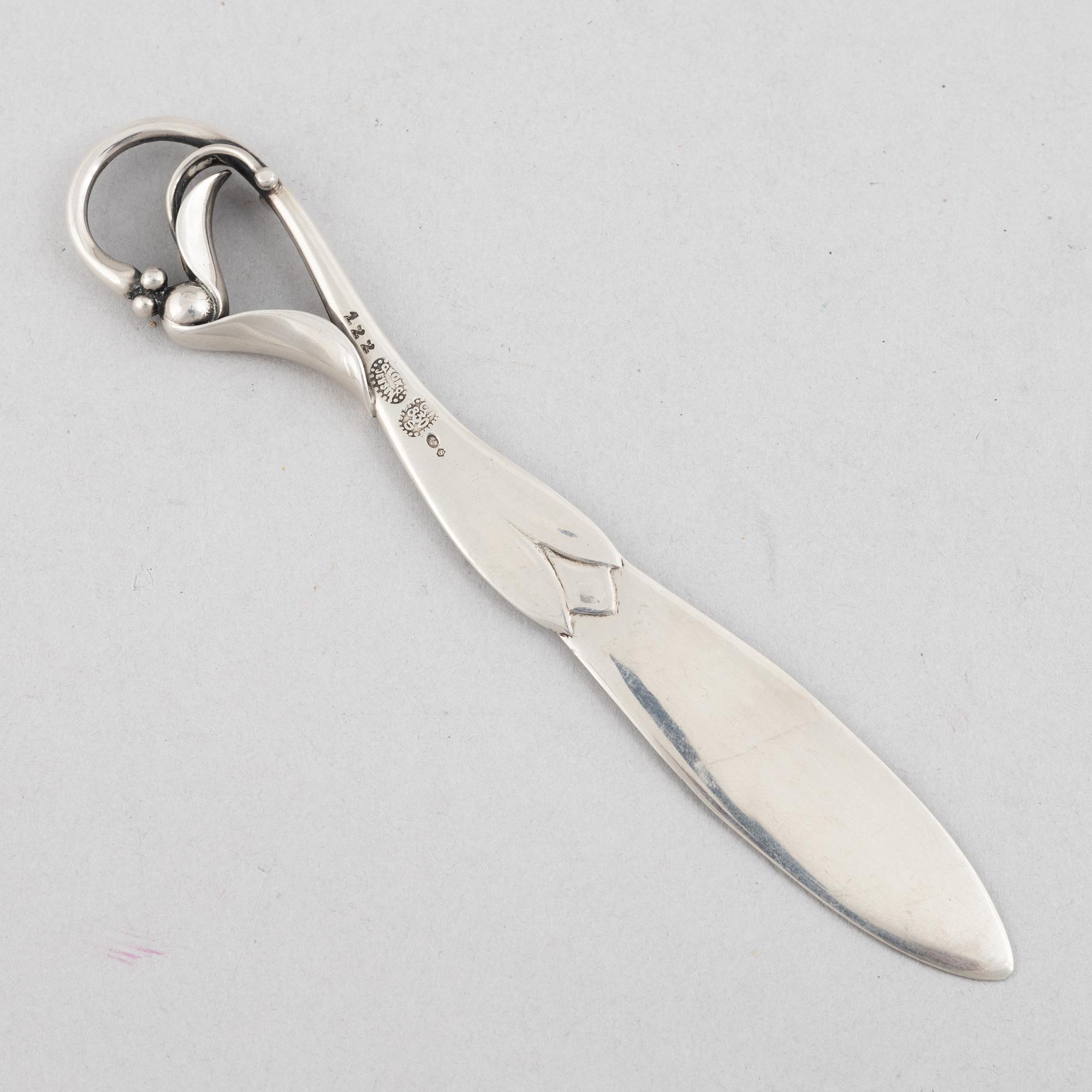 Georg Jensen, brevkniv, silver, Danmark 1915-30.
