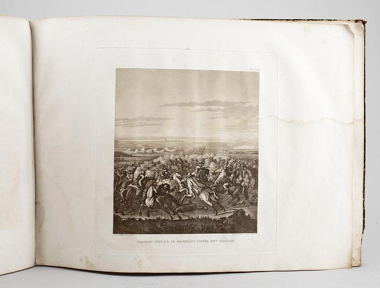 BOK, "Batailles de Charles X Gustave Roi de Suede...", A.F. Skjöldebrand, Stockholm, 1806.