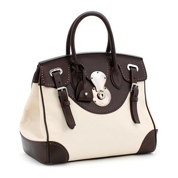 RALPH LAUREN, a brown and white purse, "Ricky bag".