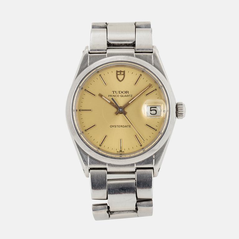 TUDOR, Prince-Quartz Oysterdate, armbandsur, 34 mm.