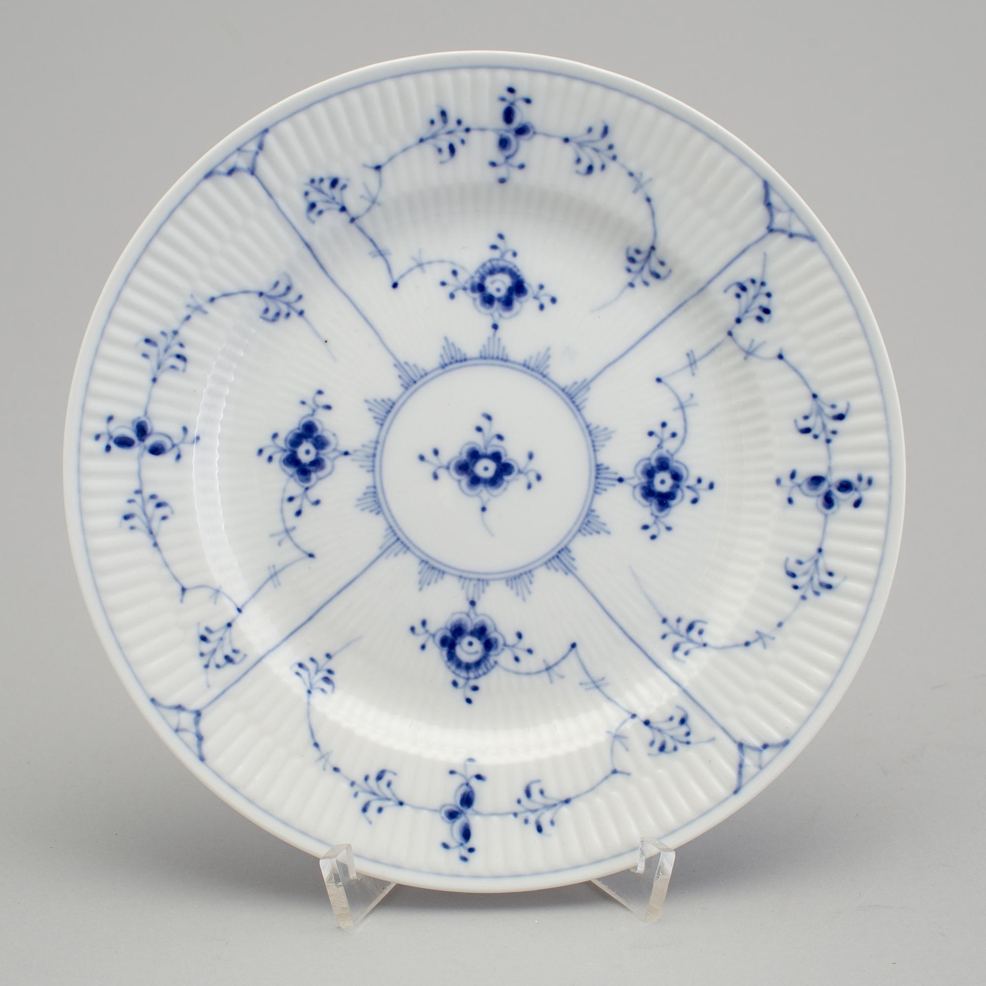 KAFFESERVIS, 18 delar, porslin, "Musselmalet", Kunglig Dansk, Danmark, 1900-tal.