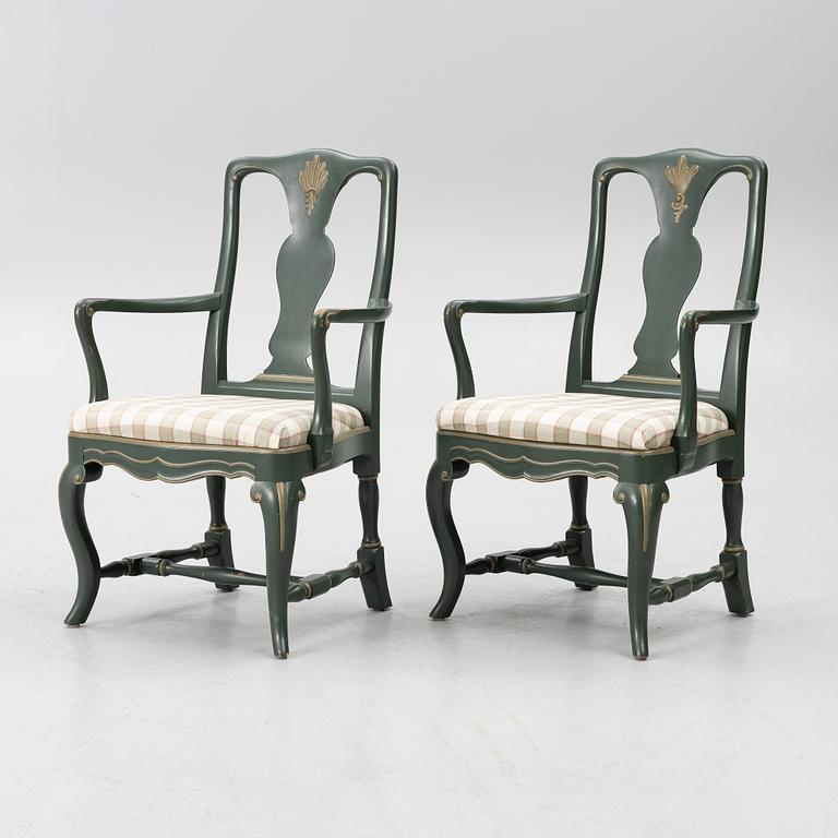 Serving table, as well as armchairs, a pair, Nordiska Kompaniet, 1928.