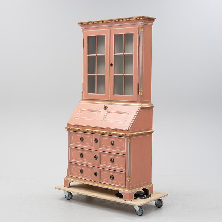 A Gustavian style writing cabinet, end of the 20th Century.
