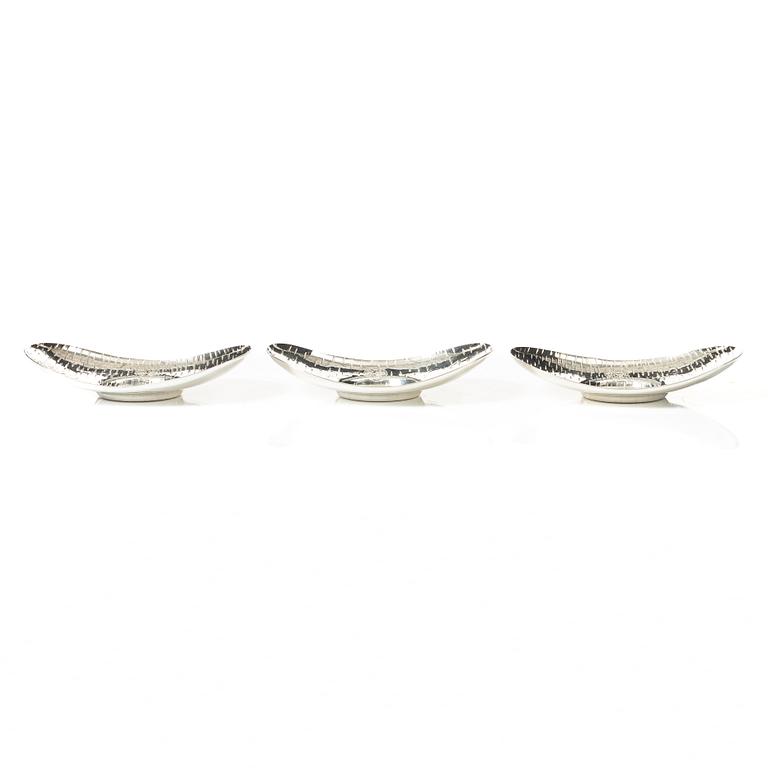 Fat, tre stycken, silver, Japan, 1900-tal.