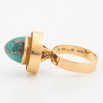 Gold and turquoise ring.