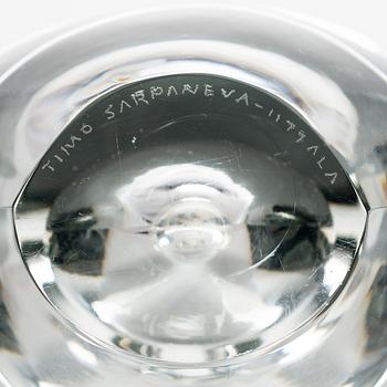 Timo Sarpaneva, A 3567 'Sitting bird' glass sculpture, signed  Timo Sarpaneva Iittala.