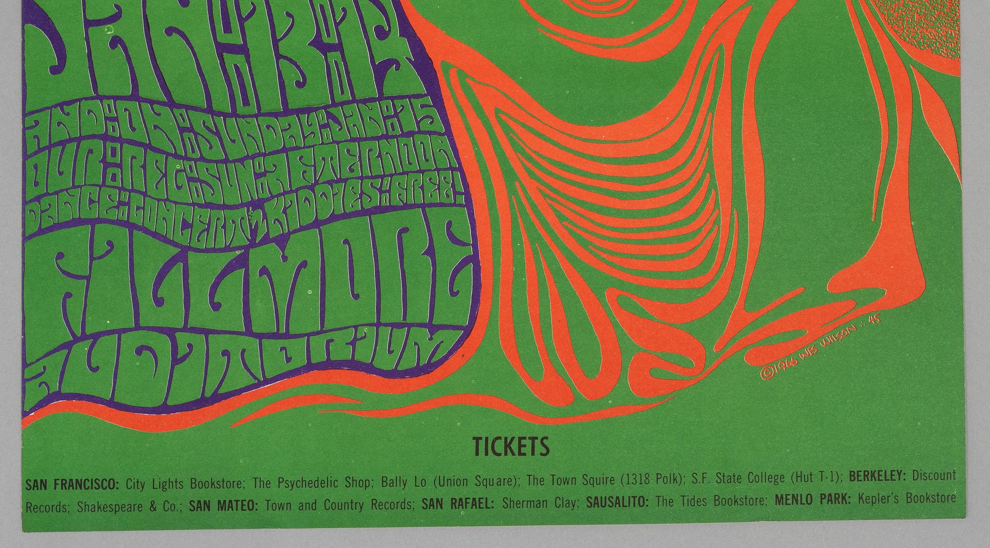 Wes Wilson, concert posters, a pair, San Francisco, 1966.