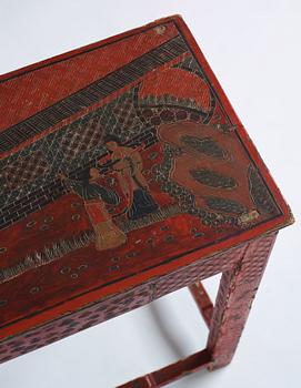 Bord, rödlackerat, omkring sekelskiftet 1900.