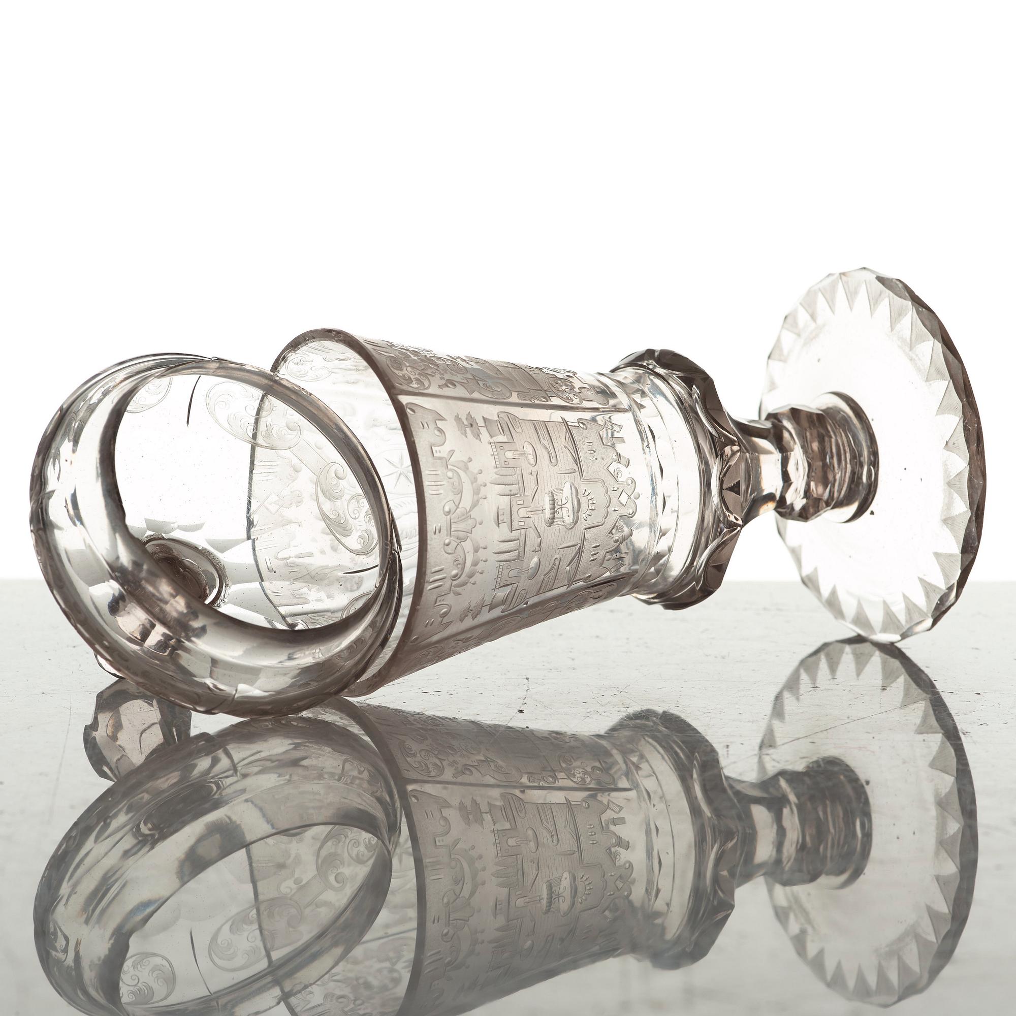 POKALGLAS Tyskland, troligen Potsdam, tidigt 1700-tal.