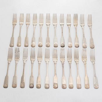 A 124-piece set of Danish silver cutlery, maker's mark of K. C. Hermann, Copenhagen,  1914-36, main part marked in 1914.