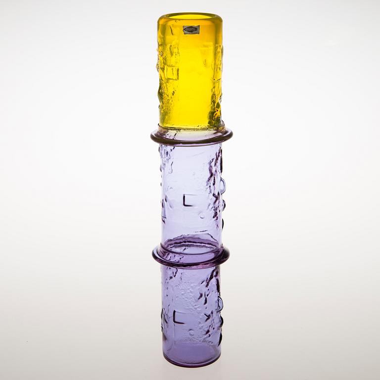 OIVA TOIKKA, MALJAKKO, lasia, "Bambu", signeerattu Oiva Toikka, Nuutajärvi Notsjö. 1960-luku.