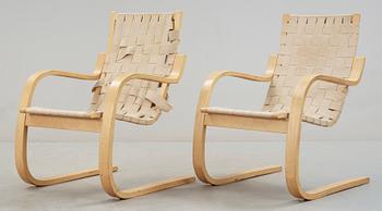 FÅTÖLJER, ett par, "406", Alvar Aalto, 1900-talets andra hälft.
