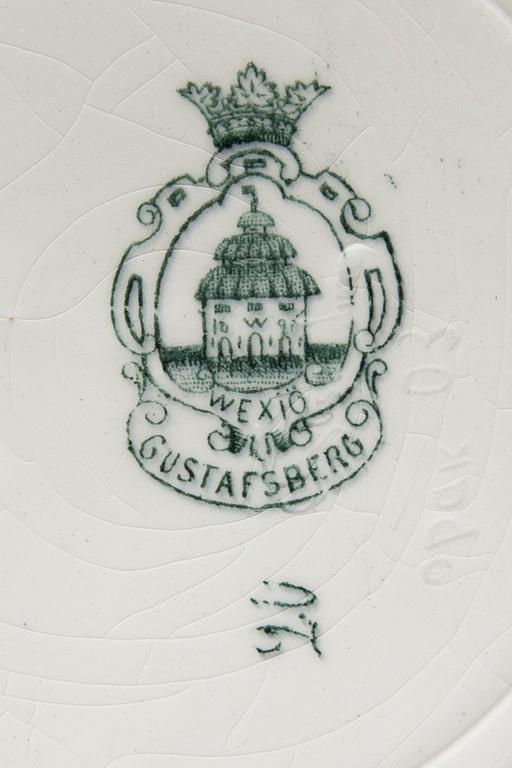 MATSERVIS, 45 delar, flintgods, Växjö Guld, Gustavsberg, omkring år 1900.