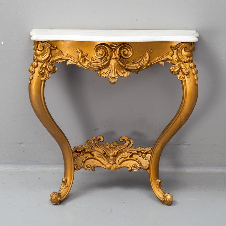 A late 19th new rococo century console table.