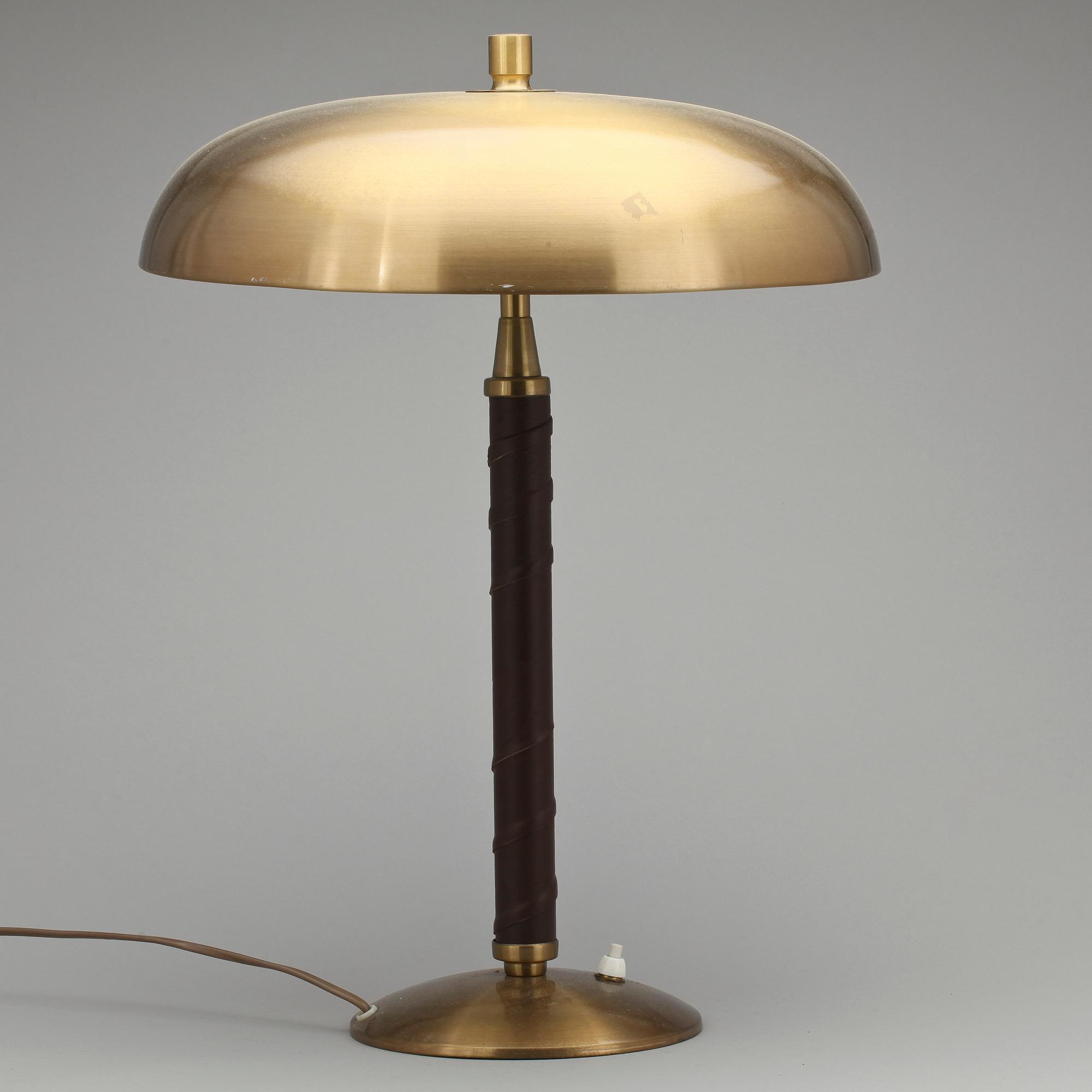 BORDSLAMPA, mässing, EB, 1900-talets mitt.