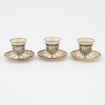 A five-piece set of Birmingham silver.
