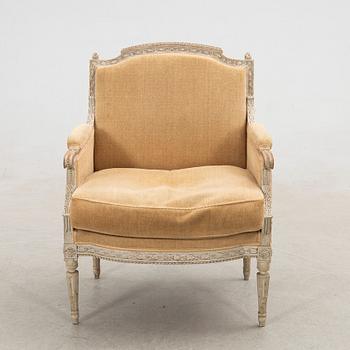 Armchair, Bergère, Louis XVI style, circa 1900.